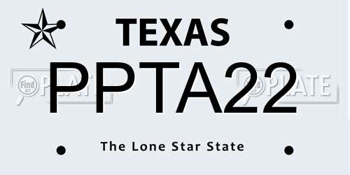 PPTA22 Texas License Plate