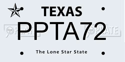 PPTA72 Texas License Plate