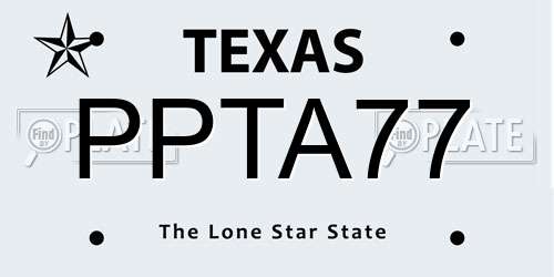 PPTA77 Texas License Plate