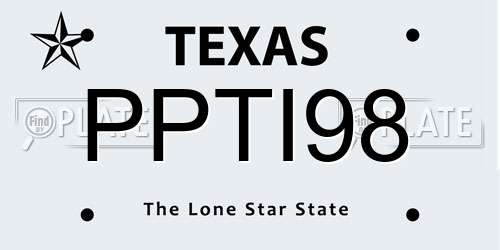 PPTI98 Texas License Plate