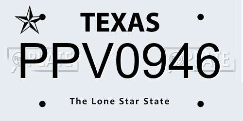 PPV0946 Texas License Plate