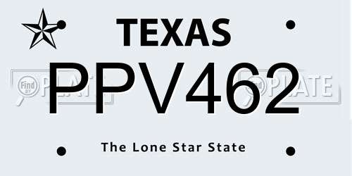 PPV462 Texas License Plate