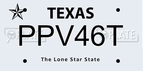 PPV46T Texas License Plate