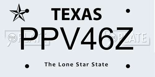 PPV46Z Texas License Plate