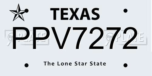 PPV7272 Texas License Plate