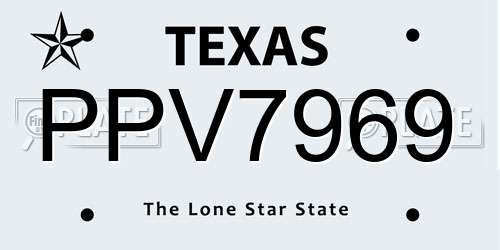 PPV7969 Texas License Plate