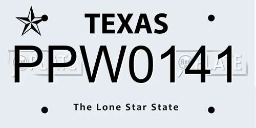 PPW0141 Texas License Plate