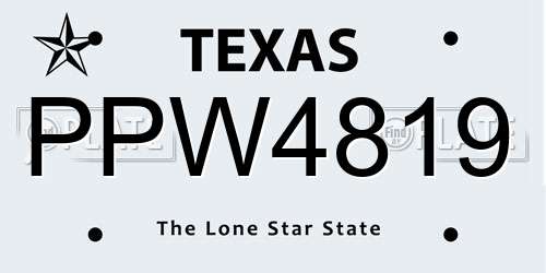 PPW4819 Texas License Plate