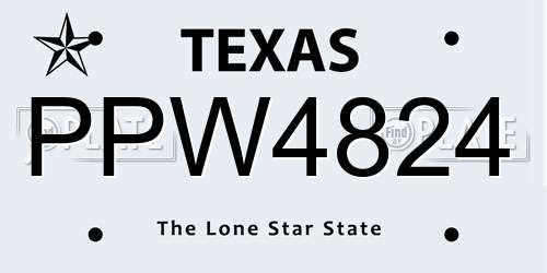 PPW4824 Texas License Plate