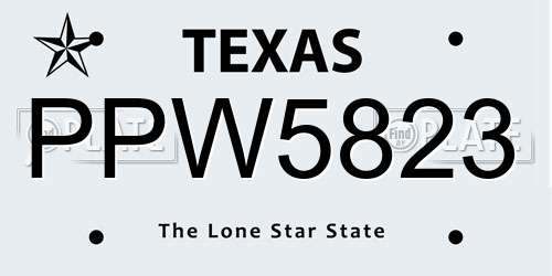 PPW5823 Texas License Plate