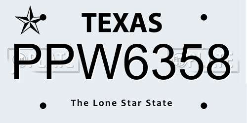 PPW6358 Texas License Plate