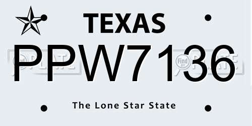 PPW7136 Texas License Plate
