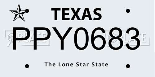 PPY0683 Texas License Plate
