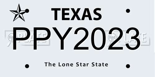 PPY2023 Texas License Plate