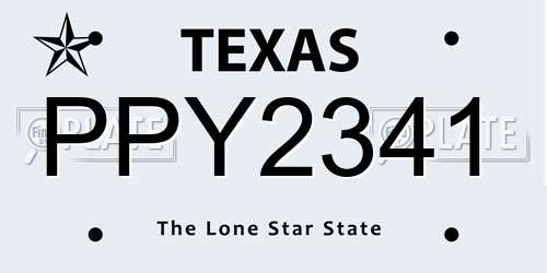 PPY2341 Texas License Plate