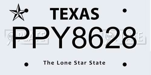 PPY8628 Texas License Plate