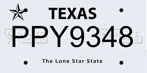 PPY9348 Texas License Plate