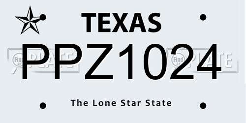 PPZ1024 Texas License Plate