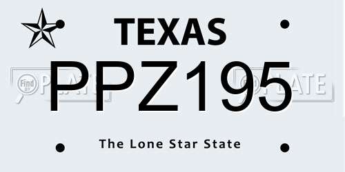 PPZ195 Texas License Plate