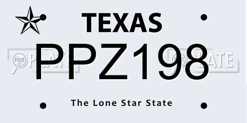 PPZ198 Texas License Plate