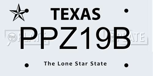PPZ19B Texas License Plate