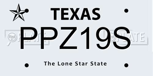 PPZ19S Texas License Plate