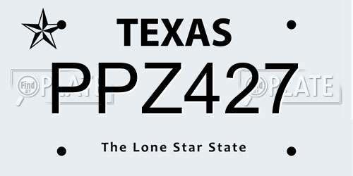 PPZ427 Texas License Plate