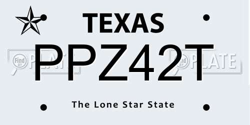 PPZ42T Texas License Plate