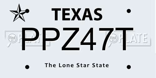 PPZ47T Texas License Plate