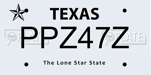 PPZ47Z Texas License Plate