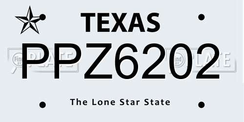 PPZ6202 Texas License Plate
