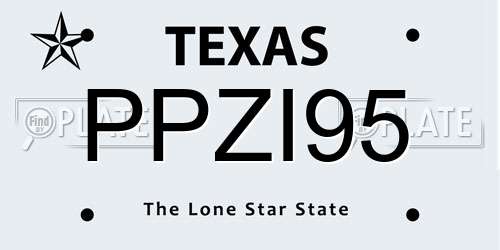 PPZI95 Texas License Plate