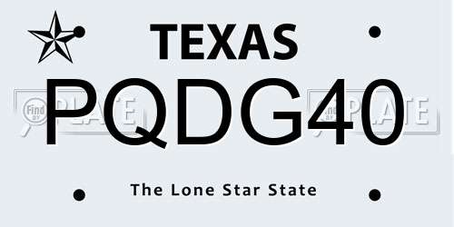 PQDG40 Texas License Plate