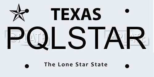 PQLSTAR Texas License Plate