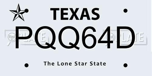 PQQ64D Texas License Plate