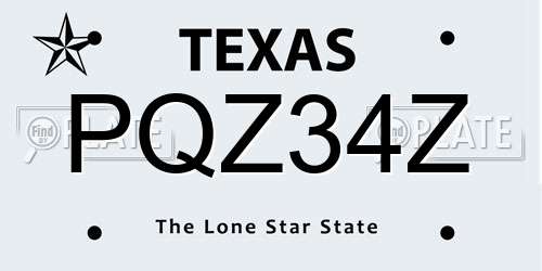 PQZ34Z Texas License Plate