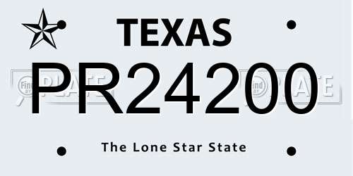 PR24200 Texas License Plate