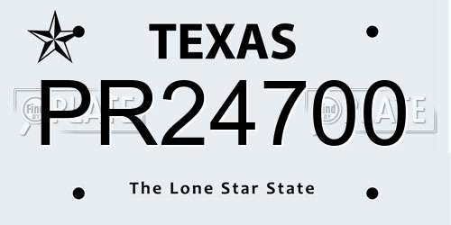 PR24700 Texas License Plate