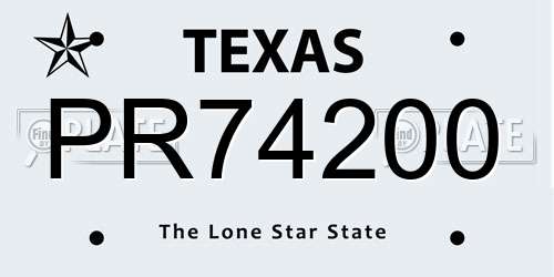 PR74200 Texas License Plate