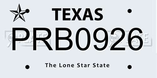 PRB0926 Texas License Plate