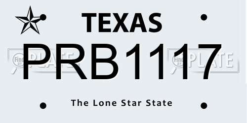 PRB1117 Texas License Plate