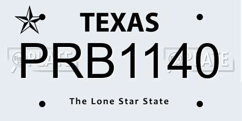 PRB1140 Texas License Plate