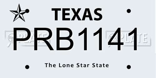 PRB1141 Texas License Plate