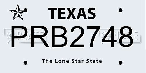 PRB2748 Texas License Plate