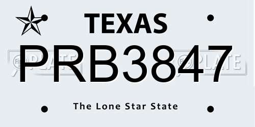 PRB3847 Texas License Plate
