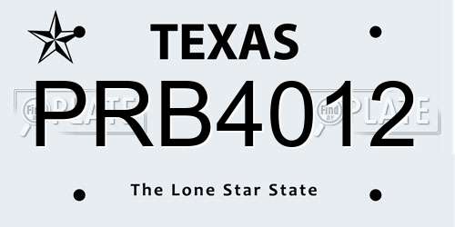 PRB4012 Texas License Plate