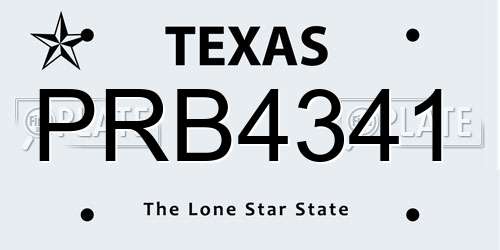 PRB4341 Texas License Plate