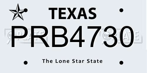 PRB4730 Texas License Plate
