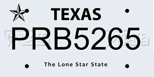 PRB5265 Texas License Plate