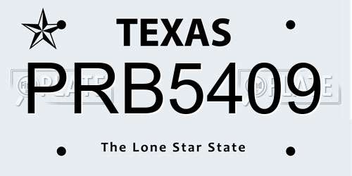 PRB5409 Texas License Plate